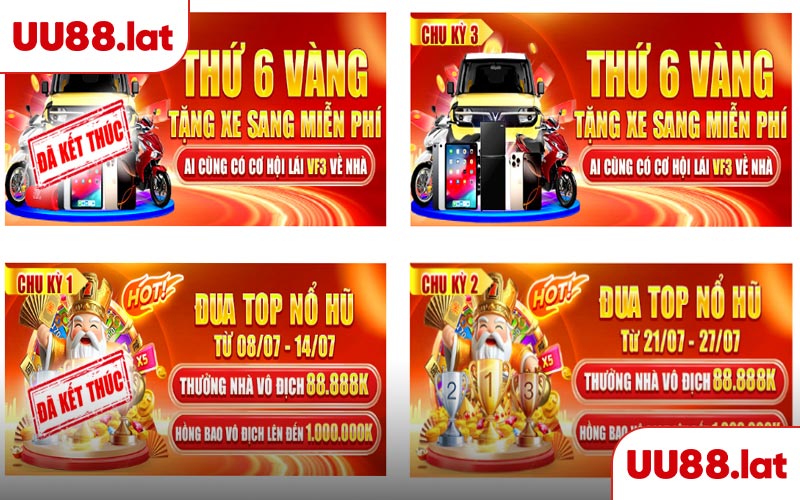Một vài chương trình khuyến mãi UU88